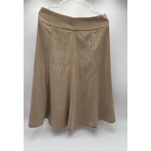 Laura Scott Women's Faux Suede A-Line Skirt Tan Beige Size 10